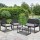 Gardeon 4-Piece Outdoor Rattan Sofa Set with Glass Table - UV-Resistant, Washable Cushions, Black, Easy Assembly