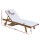 Gardeon 2x Wooden Sun Lounger with Wheels - Adjustable Fir Wood Day Bed, UV-Resistant, White Cushions, 195cm x 68cm x