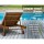 Gardeon 2x Wooden Sun Lounger with Wheels - Adjustable Fir Wood Day Bed, UV-Resistant, White Cushions, 195cm x 68cm x