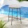 Gardeon Outdoor Bar Table - Wicker & Glass, 70x70x100cm, UV-Resistant, Adjustable Feet, Sturdy Steel Frame, Beige/Black