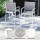 Gardeon 7PCS Outdoor Bar Set: Steel Frame, Tempered Glass Table, High-Back Stools, Weatherproof, White, Seats 6