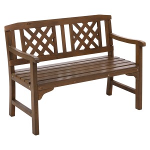 Gardeon Outdoor Wooden Garden Bench - Handcrafted Fir Wood, Lattice Backrest, 2-Seat, Weather-Resistant, 250kg Capacity