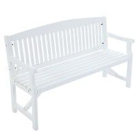 Gardeon 5FT White Wooden Garden Bench, 3-Seater Patio Furniture, Durable Fir Wood, 360kg Capacity, Weather-Resistant