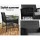 Gardeon 3PC Outdoor Bistro Set: UV-Resistant PE Wicker, Galvanised Steel, 5cm Cushions, Tempered Glass Table, Black
