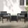Gardeon 3PC Outdoor Bistro Set: UV-Resistant PE Wicker, Galvanised Steel, 5cm Cushions, Tempered Glass Table, Black