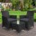 Gardeon 3PC Outdoor Bistro Set - Black Wicker Chairs & Glass Table, UV & Weather Resistant, Cushioned Comfort