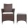 Gardeon 3PC Outdoor Bistro Set: Brown Wicker Patio Furniture with Cushioned Chairs & Glass Top Table, Weather-Resistant