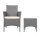Gardeon 3PC Outdoor Bistro Set - Grey Wicker Chairs & Table with Cushions, Steel Frame, UV & Weather Resistant