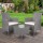 Gardeon 3PC Outdoor Bistro Set - Grey Wicker Chairs & Table with Cushions, Steel Frame, UV & Weather Resistant