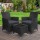 Gardeon 3PC Outdoor Bistro Set - Black Wicker Chairs & Glass Table, Weatherproof, UV-Resistant, Cushioned Comfort