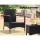 Gardeon 3PC Outdoor Patio Bistro Set - UV-Resistant Wicker, Steel Frame, Glass Table, Cushioned Chairs, Weatherproof