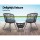 Gardeon 3PC Bistro Set - Black Outdoor Rattan Furniture with Cushioned Chairs & Tempered Glass Table, Weather-Resistant