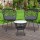Gardeon 3PC Bistro Set - Black Outdoor Rattan Furniture with Cushioned Chairs & Tempered Glass Table, Weather-Resistant