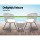 Gardeon 3PC Outdoor Bistro Set with Weather-Resistant Rattan, Tempered Glass Table, and Cushioned Grey Chairs for Patio