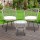 Gardeon 3PC Outdoor Bistro Set with Weather-Resistant Rattan, Tempered Glass Table, and Cushioned Grey Chairs for Patio