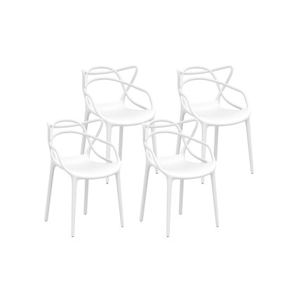 Gardeon 4PC Stackable Outdoor Dining Chairs, Lightweight PP Frame, Water & UV Resistant, Easy Clean, No Assembly