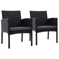 Gardeon Ezra Outdoor Dining Chairs - 2PC Patio Furniture Set, Weatherproof PE Wicker, Steel Frame, High-Density Cushions