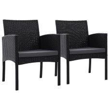 Gardeon Ezra Outdoor Dining Chairs - 2PC Patio Furniture Set, Weatherproof PE Wicker, Steel Frame, High-Density Cushions