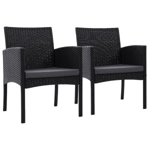Gardeon Ezra Outdoor Dining Chairs - 2PC Patio Furniture Set, Weatherproof PE Wicker, Steel Frame, High-Density Cushions