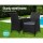 Gardeon 3PC Outdoor Bistro Set with Wicker Chairs, Glass Table, Cushions, UV Resistant, Parasol Hole, Easy Assembly