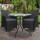 Gardeon 3PC Outdoor Bistro Set with Wicker Chairs, Glass Table, Cushions, UV Resistant, Parasol Hole, Easy Assembly