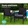 Gardeon 3PC Bistro Set: Outdoor Rattan Furniture with Table & Chairs, UV-Resistant Wicker, Cushions, Parasol Hole, Black
