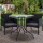 Gardeon 3PC Bistro Set: Outdoor Rattan Furniture with Cushions, Tempered Glass Table, UV-Resistant, and Parasol Hole