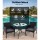 Gardeon 3PC Bistro Set: Outdoor Rattan Furniture with Cushions, Tempered Glass Table, UV-Resistant, and Parasol Hole