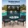 Gardeon 3PC Outdoor Bistro Set - Rattan Chairs, Cushions & Glass Table, UV-Resistant PE Wicker, Black, Easy Assembly