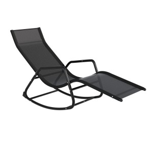 Gardeon Sun Lounge Rocking Chair - Weather & UV Resistant Patio Furniture with Breathable Textilene, 150kg Capacity