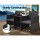 Gardeon Outdoor Wicker Loveseat Bistro Set - UV & Weather Resistant, Black, 153x48x86cm, Steel Frame, Glass Tabletop