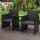 Gardeon Outdoor Wicker Loveseat Bistro Set - UV & Weather Resistant, Black, 153x48x86cm, Steel Frame, Glass Tabletop