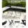 Gardeon 3PC Outdoor Bistro Set - Black Steel, Foldable, Weather-Resistant, No Assembly, 150kg Chair Capacity, 60cm Table