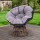 Gardeon Papasan Outdoor Chair - Brown PE Wicker, 360° Rotatable, UV-Resistant, 10cm Cushion, Steel Frame, 150kg Capacity