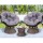 Gardeon Outdoor Lounge Set: Brown Wicker Papasan Chairs, 360° Rotatable, UV-Resistant Cushions, Tempered Glass Table