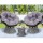 Gardeon Outdoor Lounge Set: Grey Rotatable Wicker Papasan Chairs & Table with UV-Resistant Cushions & Glass Top