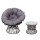 Gardeon Outdoor Lounge Set: Grey Rotatable Wicker Papasan Chairs & Table with UV-Resistant Cushions & Glass Top