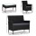 Gardeon 4-Piece Black Rattan Outdoor Sofa Set - Wicker Loveseat, Armchairs & Glass Table, Weather-Resistant Furniture