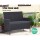 Gardeon 4-Seater Dark Grey Outdoor Sofa Set - PE Wicker, Steel Frame, Tempered Glass Table, Storage Cover Included