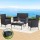 Gardeon 4-Seater Dark Grey Outdoor Sofa Set - PE Wicker, Steel Frame, Tempered Glass Table, Storage Cover Included