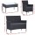 Gardeon 4-Piece Dark Grey Wicker Outdoor Sofa Set – Includes Loveseat, Armchairs, Side Table, Removable Cushions