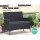 Gardeon 4-Piece Dark Grey Wicker Outdoor Sofa Set – Includes Loveseat, Armchairs, Side Table, Removable Cushions