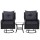 Gardeon 3PC Black Wicker Outdoor Furniture Set - Swivel Chairs & Table with Cushions, Durable Steel Frame, UV-Resistant