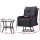Gardeon 3PC Black Wicker Outdoor Furniture Set - Swivel Chairs & Table with Cushions, Durable Steel Frame, UV-Resistant