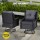 Gardeon 3PC Black Wicker Outdoor Furniture Set - Swivel Chairs & Table with Cushions, Durable Steel Frame, UV-Resistant
