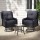 Gardeon 3PC Black Wicker Outdoor Furniture Set - Swivel Chairs & Table with Cushions, Durable Steel Frame, UV-Resistant