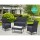 Gardeon 4-Piece Outdoor Sofa Set - Black Wicker with Cushions, Steel Frame, Tempered Glass Table, Weather-Resistant