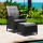 Gardeon Outdoor Recliner Chair Set, Adjustable Wicker Lounger with Ottoman, UV-Resistant, Black, High-Density Cushions