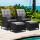 Gardeon 2PC Black Wicker Recliner Set: UV-Resistant, Adjustable, Steel Frame, High-Density Cushions, Indoor/Outdoor Use
