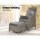 Gardeon Outdoor Wicker Recliner Chair Set with Ottoman, Adjustable Backrest, UV-Resistant PE Wicker, Grey, 57x61x94cm